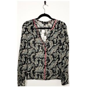 Elizabeth and James Long Sleeve Neon Trim Top